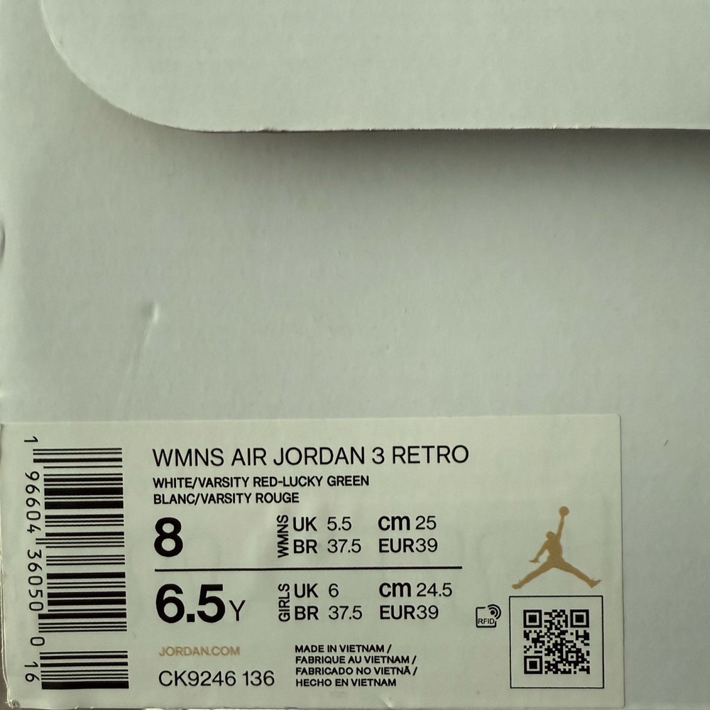100% AUTHENTIC Wmns Air Jordan 3 Retro 'Lucky Green' - Picture 15 of 15